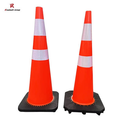 quality PVC-Warnung für die Straßenverkehrssicherheit Verkehrskegel reflektierende Sicherheitskegel Schwarze Basis 36 Zoll factory